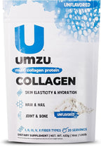 UMZU zuCollagen Multi Collagen Protein Powder, Unflavored – 5 Collagen Types I II III V X – High Protein Low Calorie Supplement for Hair Growth Skin Elasticity Joint Health and Daily Recovery Support