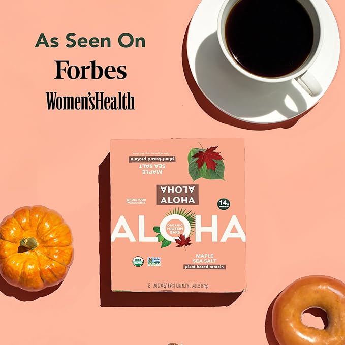 Aloha Organic Maple Sea Salt Protein Bar, 12 ct