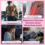 Magnesium Glycinate Gummies 400mg, Chewable Sugar Free Magnesium Supplement with Magnesium Glycinate, Magnesium Malate and Protein for Sleep, Relaxation, Brain & Muscle - Vegan (60 Count, Raspberry)
