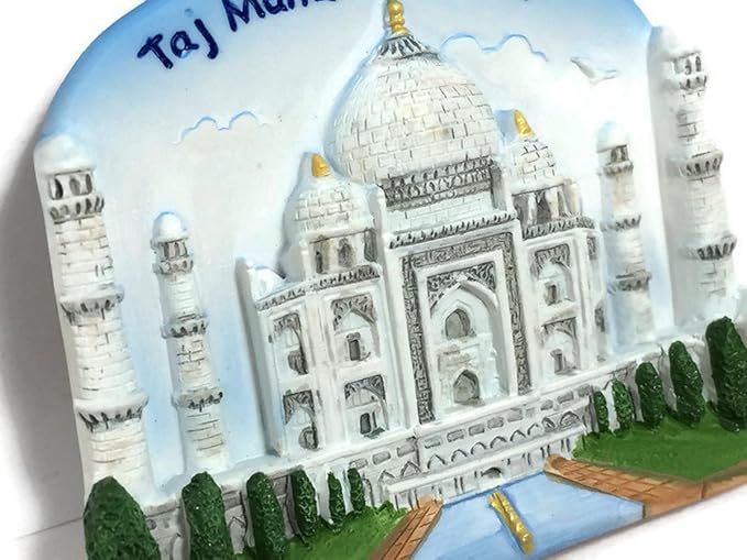 WitnyStore Tiny 2½" Taj Mahal in Agra Uttar Pradesh India Magnet - Miniature Hand Made Resin 3D Asia Landmark Tourist Attraction Decorative Refrigerator Fridge Magnets Décor Collectible Souvenir Gifts