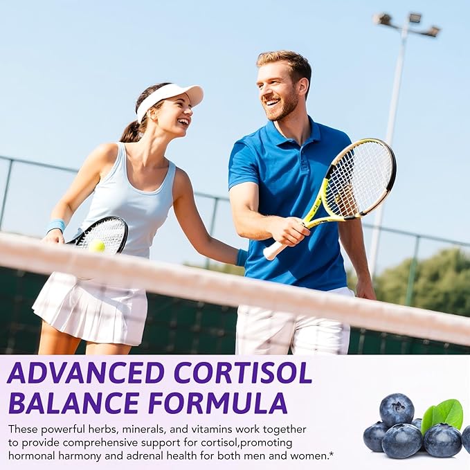 Cortisol Supplements for Women & Men, Cortisol Reducer, Support Hormone Balance, Mood, Focus & Sleep, 10 in 1 Cortisol Drops with Magnesium, Ashwagandha, L-theanine, Blueberry Flavor (1)