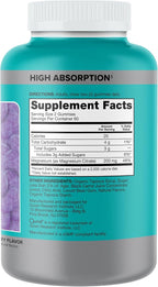 Qunol Magnesium Gummies for Adults, 200mg Elemental Magnesium (from 1,750mg Magnesium Citrate), High Absorption Magnesium Supplement, Supports Nerve, Bone and Muscle Health, Vegetarian, 120 Count