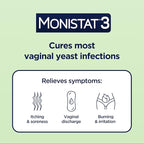 Monistat 3-Day Yeast Infection Treatment for Women, 3 Pre-Filled Miconazole Cream Applicators & External Itch Relief Anti-Itch Cream (9g Tube) Combo Pack, Regular Strength
