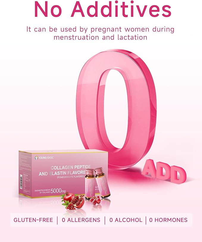 Ageless Beauty Marine Collagen Drink, Liquid Collagen for women with 5,000mg Franch Hydrolyzed Collagen, Korean Collagen Tripeptide, Skipjack Elastin Peptide, Supports Skin, Less Wrinkles, 0 Additives