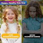 Center-Filled Kids Magnesium Gummies - Magnesium Glycinate Gummies for Kids Adults with L-Theanine, Chamomile, Licorice, Vitamin D, B6 for Sleep, Relaxation, Brain & Muscle - Sugar Free Peach & Mango