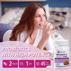 OMOGS Women's Probiotic, with Cranberry Extract, Organic Prebiotics & Vitamin C, 90 Billion CFUs,18 Strains, Help for Boost Immune, Digestive, Gut Health & Women's Health, Gluten & Soy Free,90 Tablets