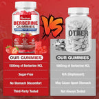 Haohan Berberine Gummies, 1500mg High Potency Berberine HCl, Ceylon Cinnamon, Milk Thistle, Immune System & Metabolism Support, Vegan, Strawberry Flavor, 60 Count