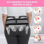 Sacroiliac SI Joint Hip Belt for Women Men-Alleviate Sciatica|Pelvic|Back|Lower Back Support, Pelvic Support Belt, Adjustable Lumbar Pain Relief,Black, L(Hip Size 44"- 56")