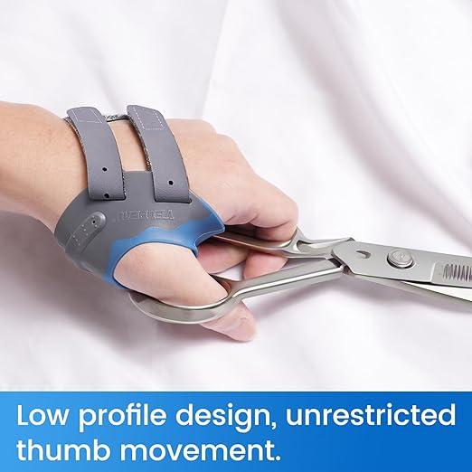 Velpeau CMC Thumb Brace for Osteoarthritis - with Shape-memory Restriction Splint, CMC Joint Stabilizer, Basal Thumb Arthritis Pain Relief and Support for Women and Men (Blue, Right Hand, X-Small)