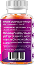 Vitamatic Prebiotic Fiber Gummies for Digestive Health & Regularity, Extra Strength, 7g Fiber per Serving, Zero Sugar Added, Made in USA, 60 Count (2 Pack)