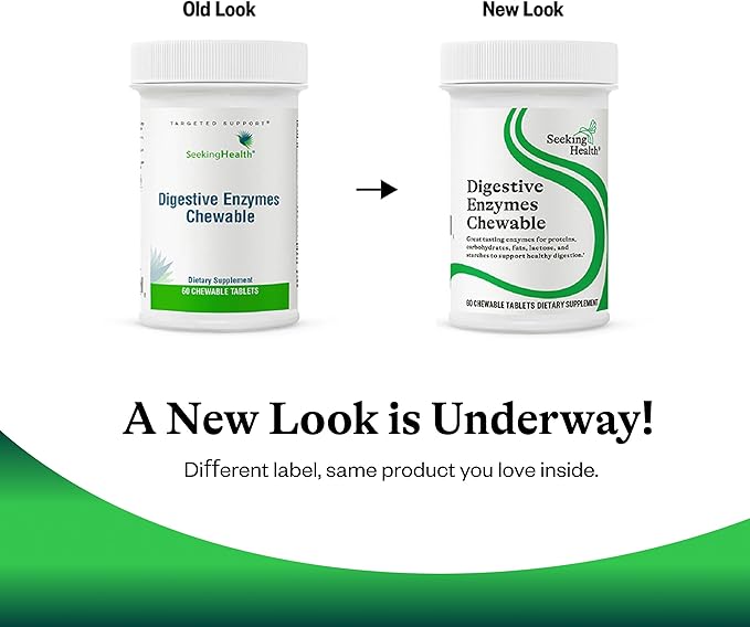 Seeking Health Digestive Enzymes Chewable, Vegan and Vegetarian Enzymatic Supplement to Support Healthy Digestion and Digestive Comfort with Amylase, Protease, and Lipase (60 Tablets)