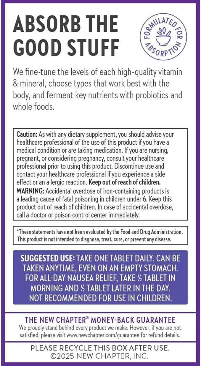 New Chapter Prenatal Vitamins, One Daily Prenatal Multivitamin Enhanced for Age 35+ with Methylfolate + Choline for Healthy Mom & Baby, Gluten Free & Non-GMO- 90 ct