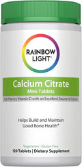 Rainbow Light Calcium Citrate Tablets with Vitamin D, Dietary Supplement Provides High-Potency Bone Health Support, with Calcium and Vitamin D, Vegetarian and Gluten Free, 120 Count