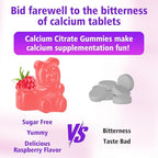 2 Packs High Absorption Calcium Citrate Gummies 1200mg - Bone & Teeth Support for Adults & Kids, Vegan, Non-GMO, Sugar-Free Gummies, Raspberry Flavor, 120 Count