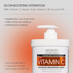 Advanced Clinicals Brightening Vitamin C Cream + 5% Niacinamide Serum W/Hyaluronic Acid 2pc Set | Vitamin C Body Lotion Moisturizer & Dark Spot Remover Face Serum | Skin Care Products, 2pc Bundle