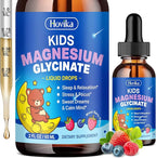 Magnesium Glycinate for Kids - Magnesium Glycinate Liquid Drops with L-Theanine Omega-3, Vitamin B6, D3, Zinc - Support Sleep, Relaxation, Calm & Focus - 2 Fl Oz, Mixed Berry Flavor