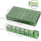Lifewit Monthly Pill Organizer, 28 Day Pill Box, 4 Weeks One Month Vitamin Cases, Large Compartments Medicine Organizer for Fish Oils, Supplements, 28 Grids, Green