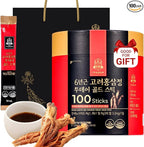 Korean Food 6-Year Korean Red Ginseng Extract Gold Stick, Traditional Ginseng Liquid Supplement, 33.8 fl oz Total (0.34 fl oz / 10 mL x 100 Sticks), Individually Wrapped, Gift Ready