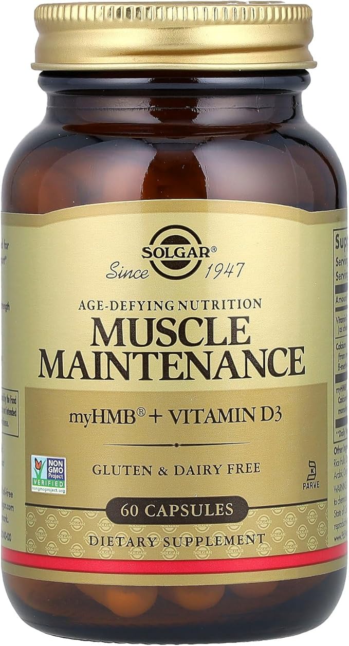 Solgar Muscle Maintenance Vitamin and Mineral Supplement, Support Muscle Mass with HMB and Vitamin D Supplement, Age-Defying Nutrition for Men and Women, Gluten Free, 20 Servings