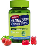 Magnesium Glycinate Gummies 500mg with L-Threonate 300mg - Sugar-Free Magnesium Potassium Supplement with Vitamin D, B6, CoQ10 - Strawberry Flavored - 60 Gummies
