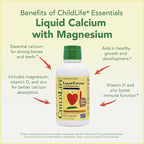 ChildLife Essentials Liquid Calcium Supplement for Kids - Baby Calcium with Magnesium, Zinc, and Vitamin D3 - Orange Flavor, 16 fl oz (3 Pack)