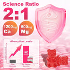 90 Count Calcium Citrate Gummies - Calcium Gummies with Magnesium & 4 Essential Vitamins Support Bone, Muscle, Teeth, Immunity, Calcium Supplements for Women & Men, Strawberry Flavor