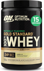 Optimum Nutrition Gold Standard 100% Whey Protein Powder, Naturally Flavored Vanilla, 15 Servings (Packaging May Vary)
