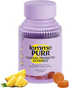 Lemme Purr Vaginal Probiotic Gummies for Women - Balanced pH, Healthy Odor, Yeast Balance & Flora Support + Vitamin C for Immune Health - Tasty Pineapple (60 Count)