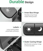 PULIV Extra Large Weekly Pill Organizer 2 Times a Day, One-Side Open Pill Box 7 Day for Easy Filling, Black Privacy Protection AM PM Pill Case for Vitamins, Medication, Supplements, Fish Oils Black