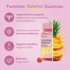 Premium Diamond Feminine Balance Gummies-pH Balance with Prebiotics & Lactobacillus Probiotic Blend&Hawaiian Pineapple Immune Support,Vegan& Non-GMO（30 Gummies）