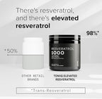 Ultra High Potency Third-Party Tested Trans Resveratrol 1000mg - 98% Pure, Highly Purified and Bioavailable - Resveratrol Polygonum Root Extract - 60 Capsules