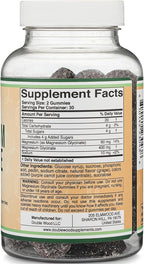 Magnesium Glycinate Gummies (400mg per Serving, 30 Day Supply, Grape Flavored) High Absorption Magnesium Supplement for Adults or Kids by Double Wood Supplements
