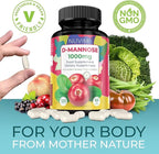 D Mannose 120 Capsules - 1000 mg per Dose - Dietary Supplement Helps Promote Urinary Tract Health - Natural Vegan UTI Defense