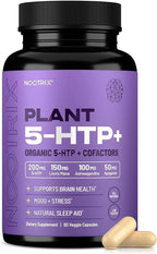 Nootrix Organic Plant 5 HTP+ Supplement | Supports Memory, Mental Focus, Cognitive Health & Energy | Promotes Healthy Mood & Brain Function | Vitamin B6 & L Theanine |60 Capsules