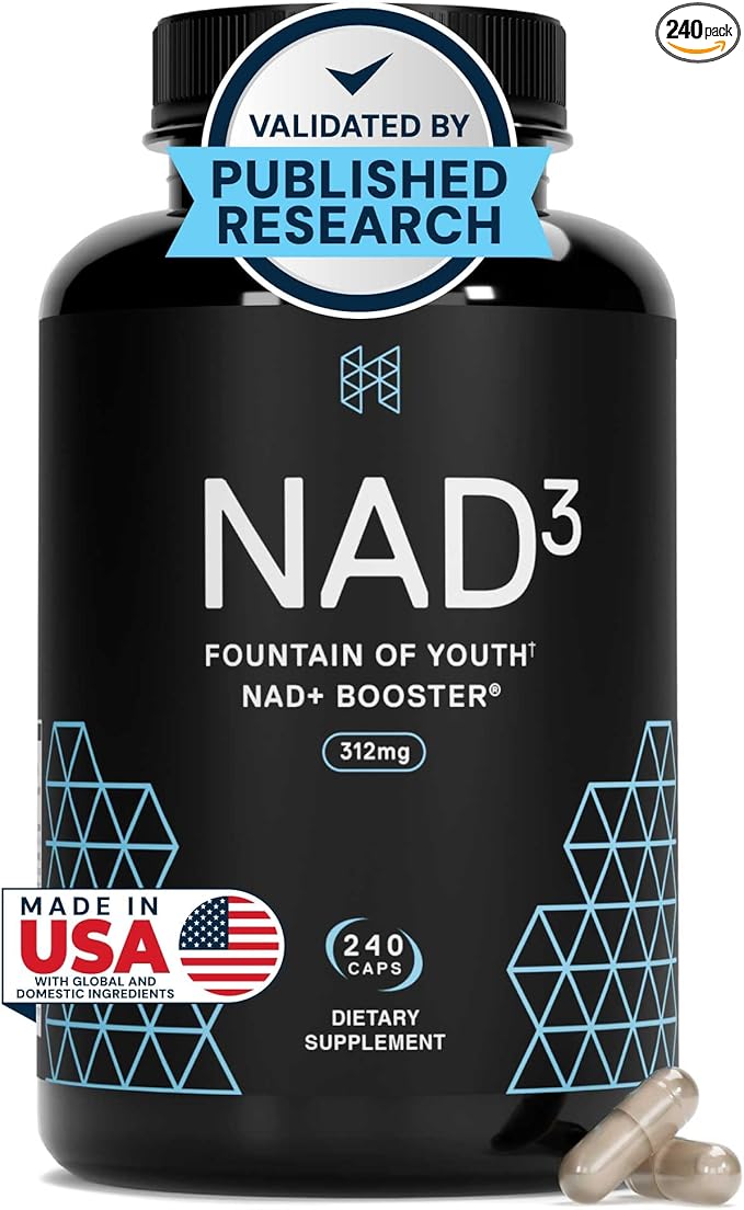HPN NAD3 Clinical NAD+ Booster, Cellular Health & Natural Energy - NAD Supplement for Healthy Aging, Metabolic Support, NRF2 & Longevity, Nicotinamide Riboside & NMN Alternative, 240ct, 120-Day Supply