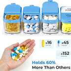 Odaro Extra Large Weekly Pill Organizer 2 Times A Day, XL Pill Box 7 Day Am Pm, Jumbo Medicine Organizer to Hold Daily Medicine Vitamin and Supplements - Blue
