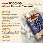 2Pack 2000MG Complete Binder Detox+ Activated Charcoal, Zeolite, Bentonite Clay, NAC, Milk Thistle, Probiotic, All-in-1 Detox & Cleanse Supplement, Liver & Gut Support, 240 Capsules