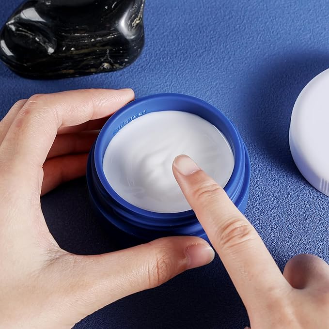 Kuangre Travel Containers for Toiletries, Silicone Cream Jars BPA-Free, Leak-proof 1.35oz Travel Size Containers, Portable Size Silicone Jars with Lid for Cosmetic Face Hand Body Cream (4 Pack)