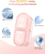 Weekly Pill Organizer 7 Day AM PM - Travel Pill Box 2 Times a Day with One-Hand Easy-Open Lid, 14 Compartments Portable Medicine Case for Daily Vitamins, Fish Oil, Pills and Supplements