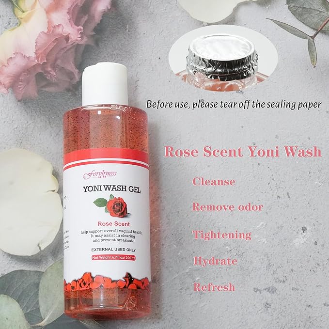 Feminine Wash, Natural Yoni Oil Set, Vaginal Wash with Cleaning Factor - Yoni Wash for Women PH Balance, 1 fl.oz Feminine Oil & 6.7 fl.oz Intimate Cleanser