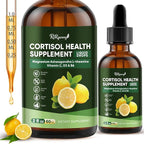 Cortisol Supplements for Women & Men, 15-in-1 Cortisol Detox & Reducer - Adrenal Balance, Relaxation, Sleep & Focus, with Magnesium, Ashwagandha, L-Theanine, Vitamin C, D3 & B6, 2 Fl Oz