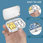 Pill Box 2 Compartment Small Pill Case,Portable for Pocket or Purse Pill Organizer Pill Container Holder to Hold Vitamins, Medication, Fish Oil and Supplements(Mountain)