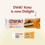 think! Keto Protein Bars, Healthy Low Carb, Low Sugar, Gluten Free Snack with No Artificial Sweeteners, 4G Net Carbs & 10G of Whey Protein - Chocolate Peanut Butter Pie (10 Count)