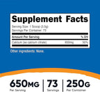 Nutricost Calcium Citrate Powder (250 Grams) Unflavored