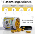 Nuton Happy Dreams Natural Sleep Aid Supplement & Cellular Vitality - Melatonin Sleep Aid for Adults, Time Release Formula with ETAS Asparagus, L-Serine and Venetron Extract, 60 Veggie Capsules