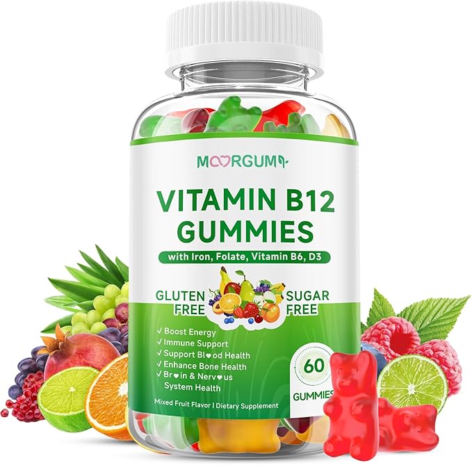 1 Pack Methyl B-12 3000mcg Gummies for Kids & Adults, Vitamin B12 (Methylcobalamin) with Vitamin B6, Folate & D3, Supports Energy, Metabolism & Immune Wellness, 60 Count
