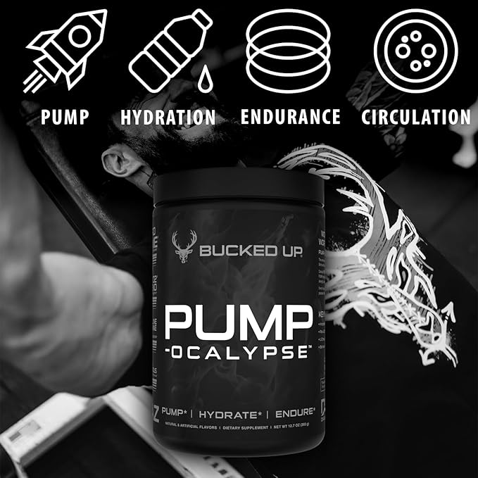 Pump-ocalypse Tropical | Nitric Oxide and L Arginine Supplement with Citrulline Malate, GlycerPump | Ultimate N.O. Booster | Lean Muscle Support for Blood Flow, Vascularity, Hydration and Endurance