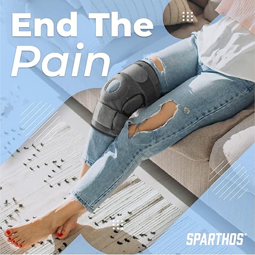 Sparthos Knee Brace - Heavy-Duty Hinged Support for ACL, MCL, Meniscus Tear, Arthritis, Tendonitis Pain - Open Patella - 4-Strap Adjustable, For Men and Women, Check Size Chart (XXL, 18½ - 22″ Thigh)
