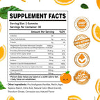 Magnesium Glycinate Gummies 1000mg - Sugar Free Magnesium Potassium Supplement with Vitamin D, B6, CoQ10 for Calm Mood & Sleep Support - 60 Orange Gummies