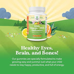 Omega DHA Gummies for Kids - Fatty Acids Omega 3 6 9 with Vitamin C for Brain, Immunity & Vision - Nutritional DHA for Kids for Healthy Nervous System & Focus Support - Fish Free & Vegan - 180 Chews
